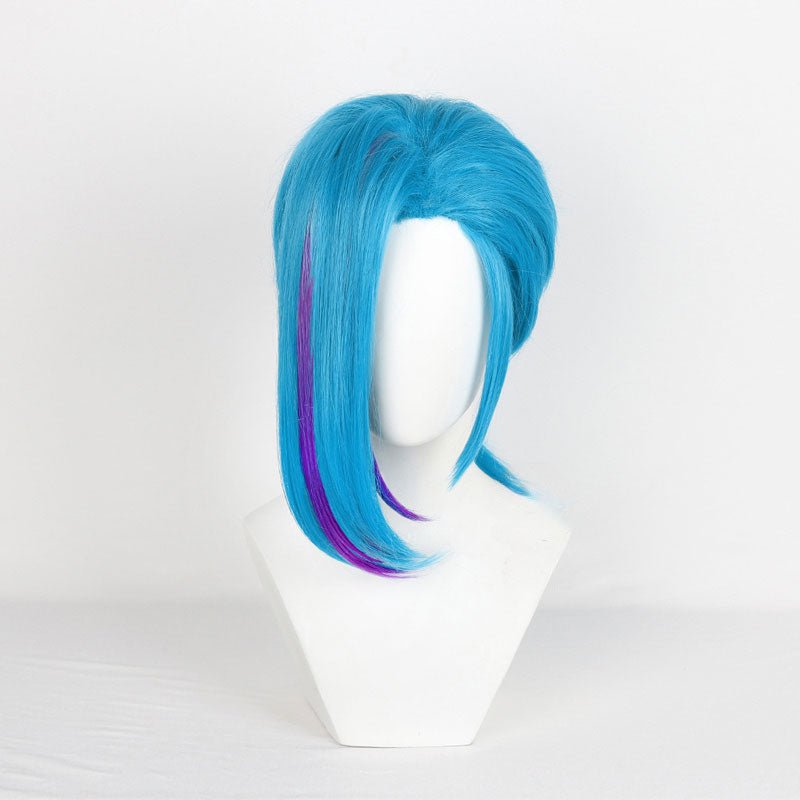 L - email Wig LOL League Of Legends Fractured Jinx Cosplay Costume And Wig Kit - lemailwigs