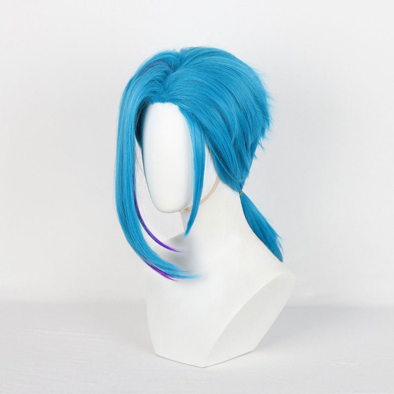 L - email Wig LOL League Of Legends Fractured Jinx Cosplay Costume And Wig Kit - lemailwigs