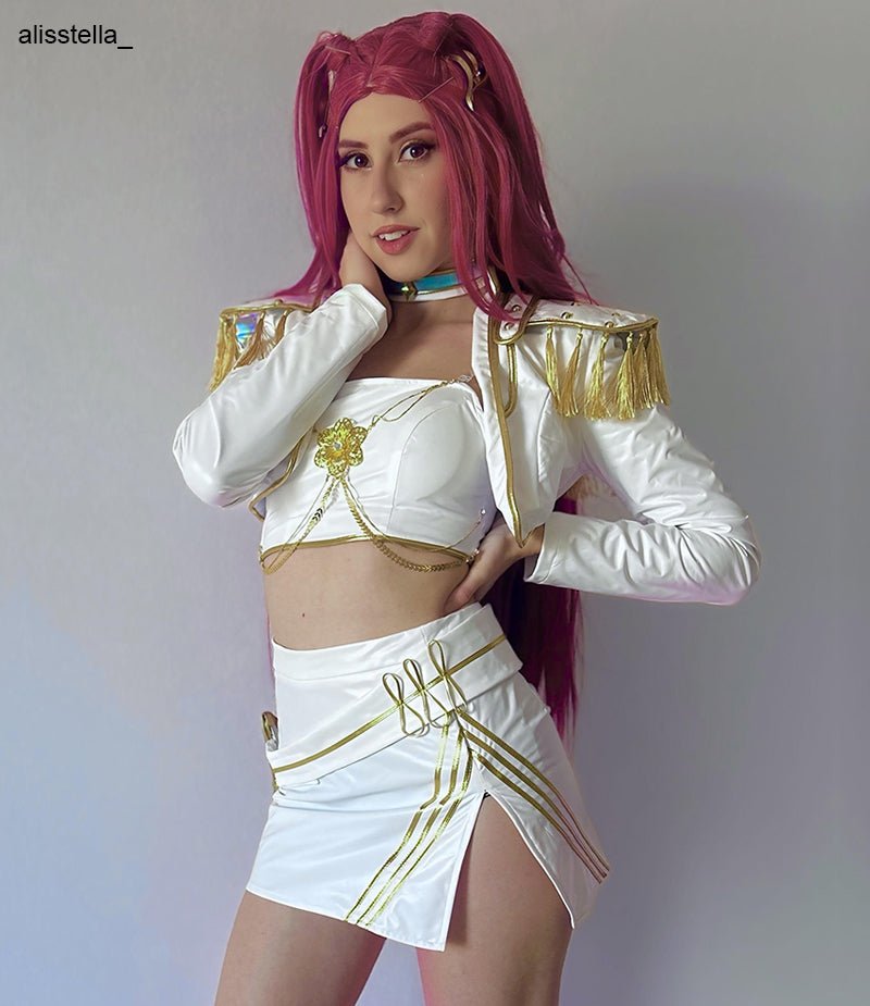 L - email Wig Mira White Outfit Full Set (XS - XXXL) - lemailwigs