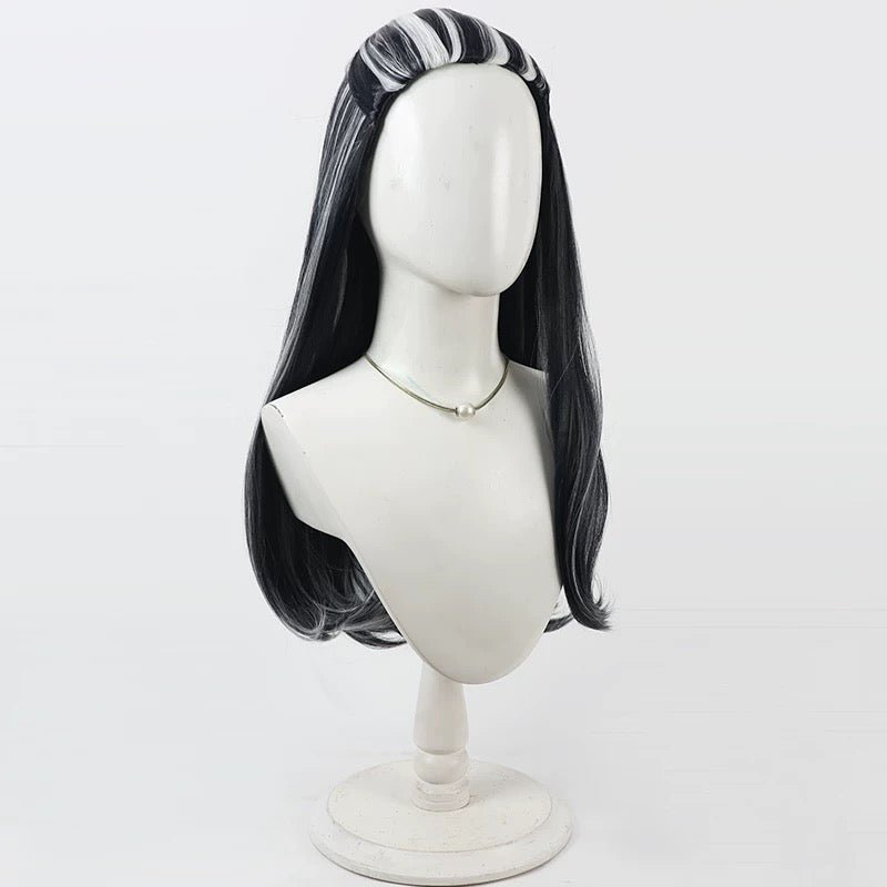 L - email Wig Monster High Frankie Stein Black White 70cm Halloween Cosplay Wig - lemailwigs