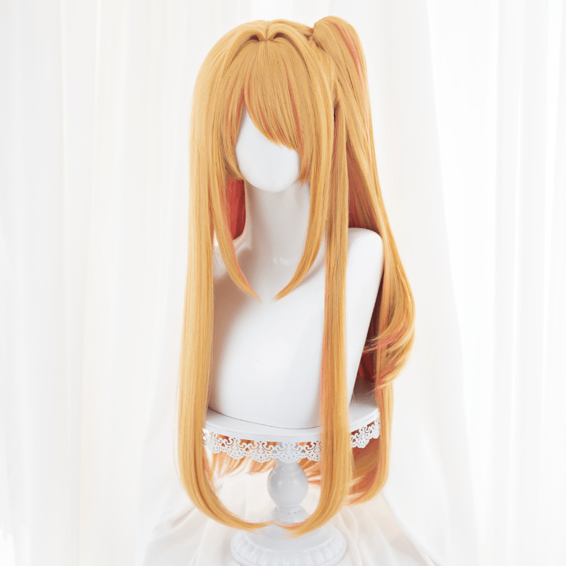 L - email Wig Oshi no Ko Ruby Hoshino Blonde Mixed Red Cosplay Costume And Wig Full Set - lemailwigs