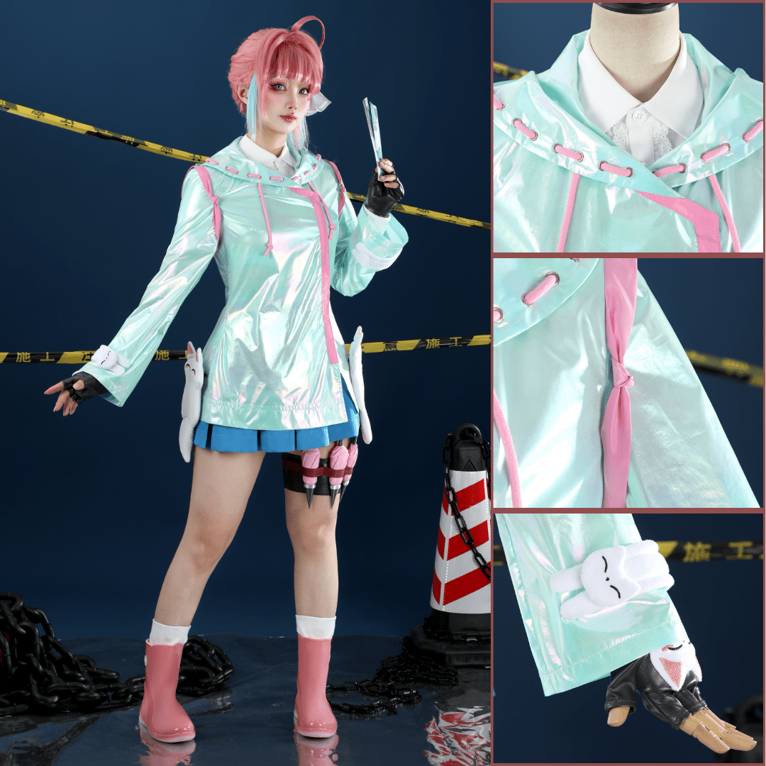 L - email Wig Overwatch Rainy Day Kiriko Cosplay Costume - lemailwigs