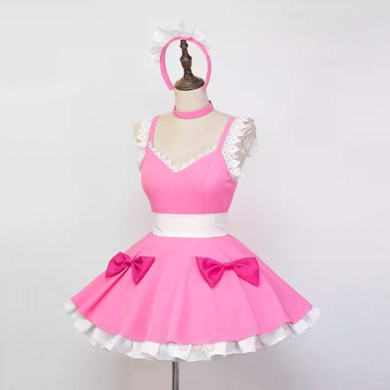 L - email Wig Panty Stocking with Garterbelt Panty Anarchy Sweets Paradise Maid Outfit Cosplay Costume - lemailwigs