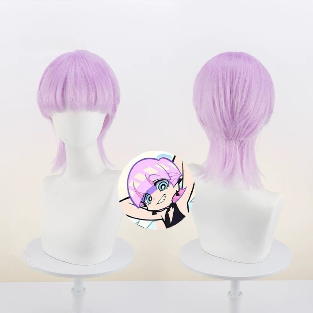 L - email Wig Panty & Stocking with Garterbelt Polyester Polyurethane Blue Pink Cosplay Wig - lemailwigs
