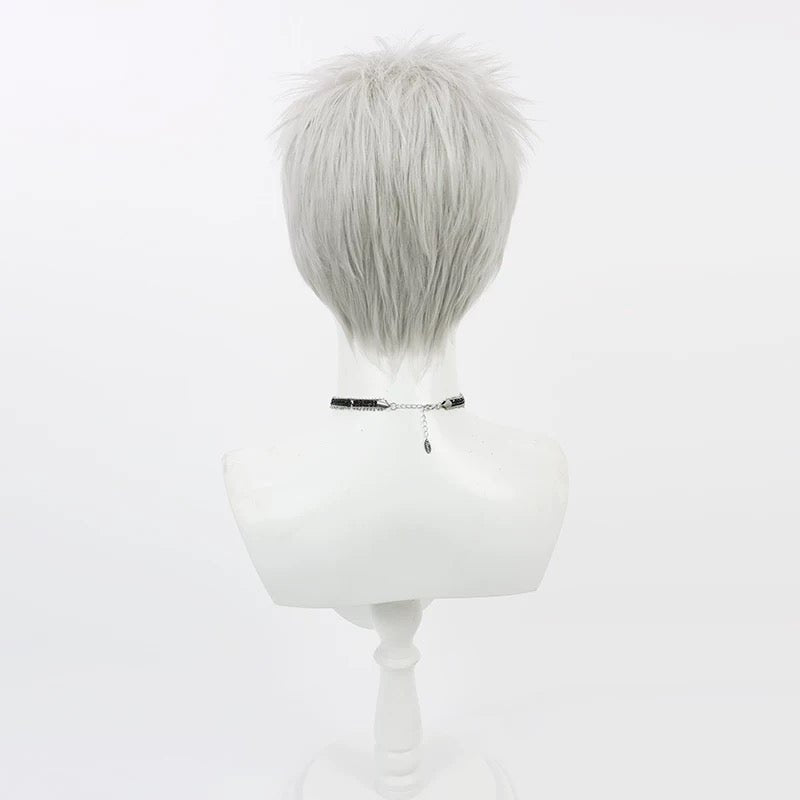 L - email Wig Persona 3 Akihiko Sanada Silver Gray Halloween Cosplay Wig - lemailwigs