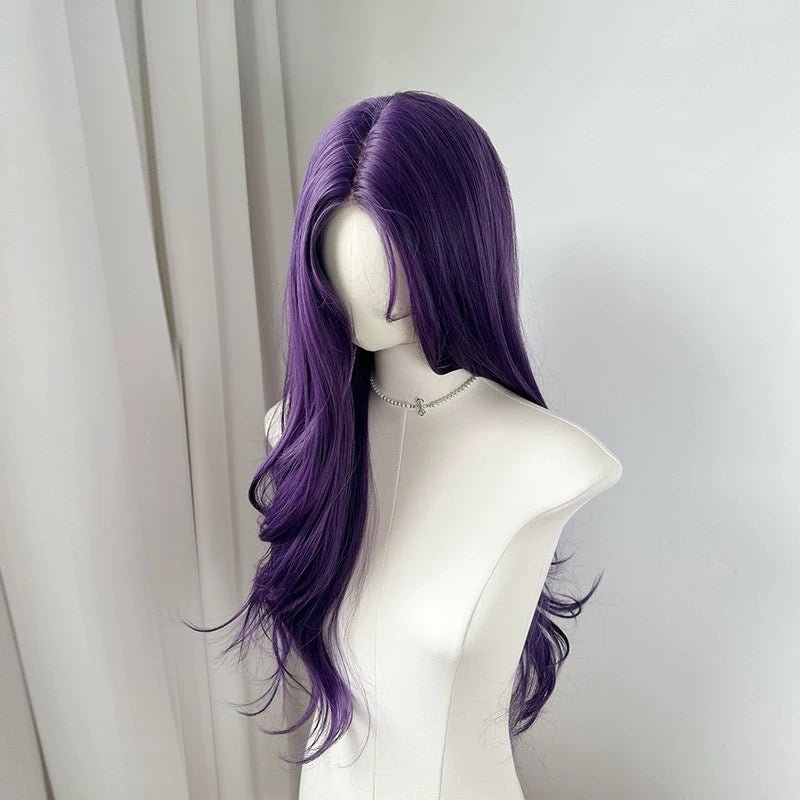 L - email Wig Purple Lace Front Long Wig - lemailwigs