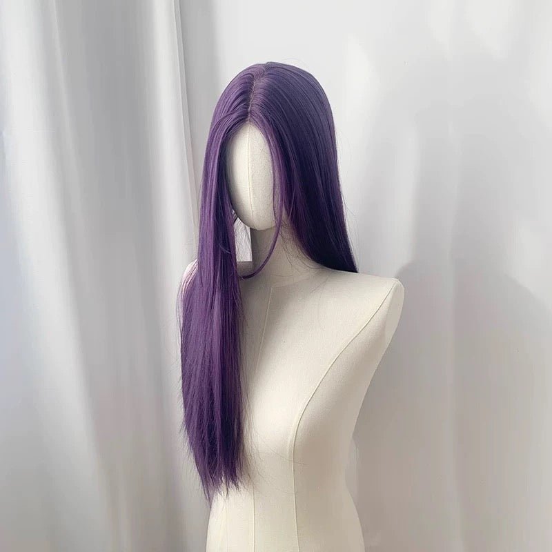 L - email Wig Purple Lace Front Long Wig - lemailwigs