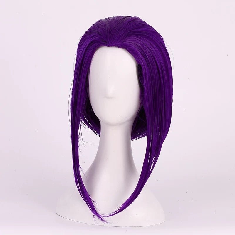 L - email Wig Teen Titans Raven Purple Short Halloween Cosplay Wig - lemailwigs