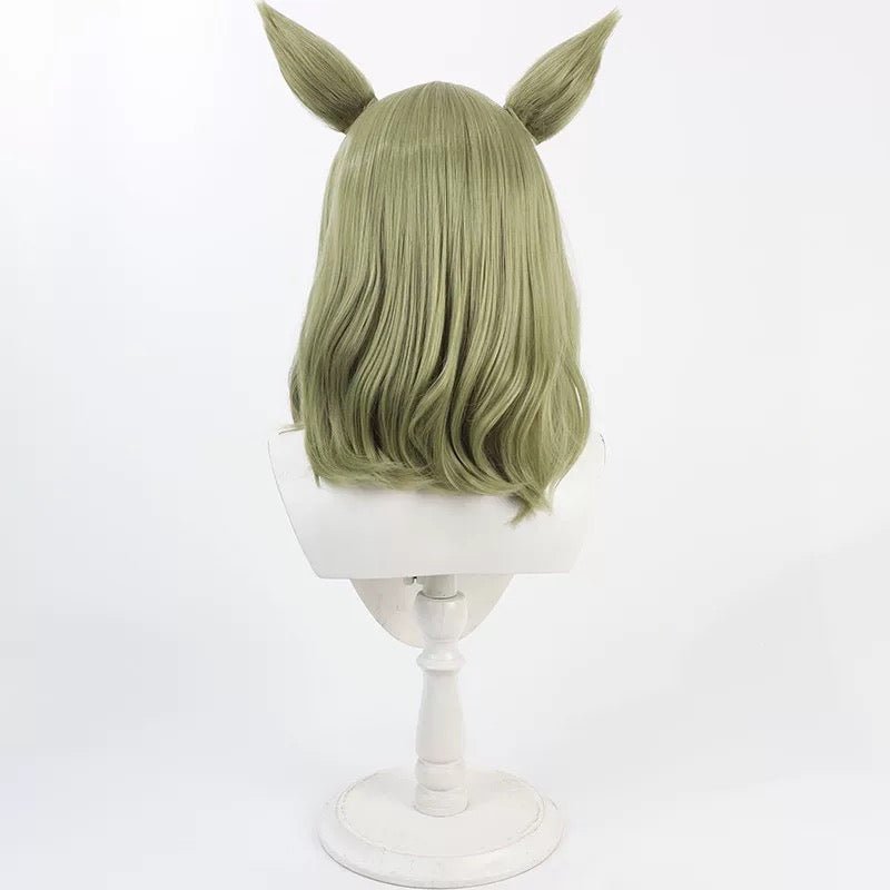 L - email Wig Umamusume: Pretty Derby Air Messiah Green Ear And Tail Cosplay Wig - lemailwigs