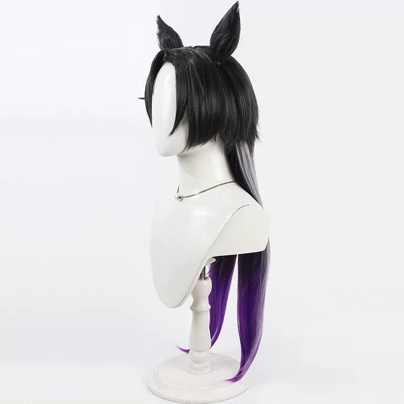 L - email Wig Umamusume: Pretty Derby Air Shakur Mixed Color Long Tail And Ears Halloween Cosplay Wig - lemailwigs