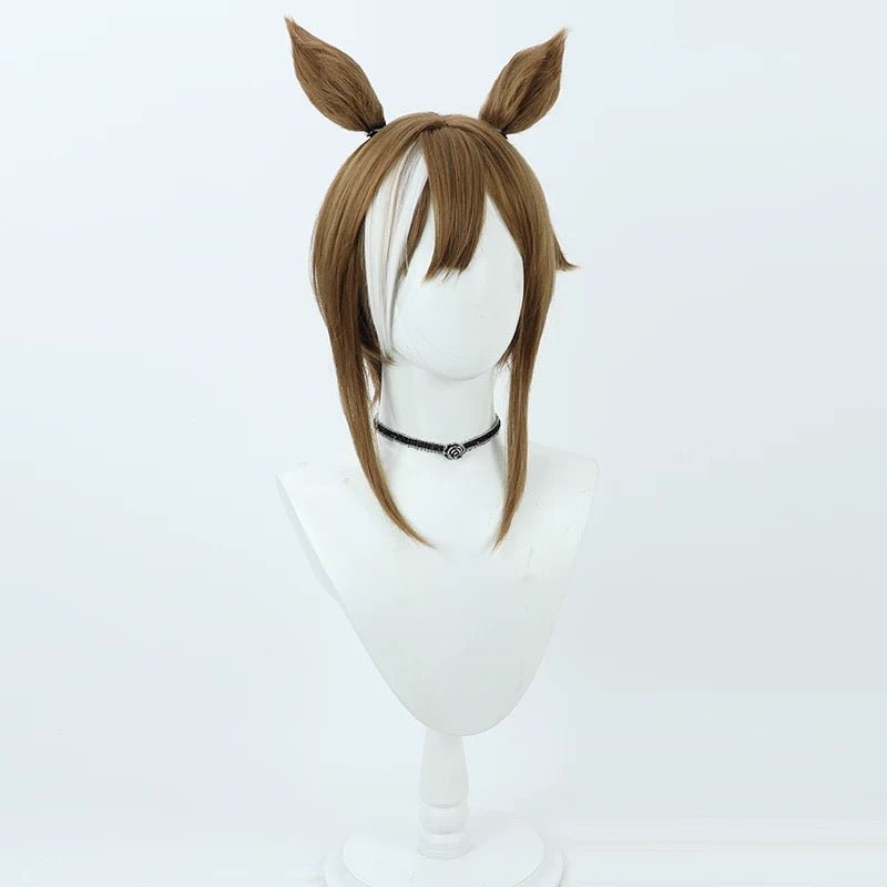 L - email Wig Umamusume: Pretty Derby Cheval Gran Brown 35cm Halloween Cosplay Wig - lemailwigs
