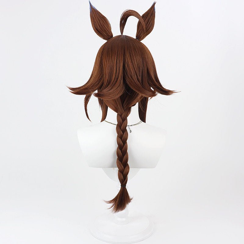 L - email Wig Umamusume: Pretty Derby Epiphaneia Brown Cosplay Wig Tail - lemailwigs