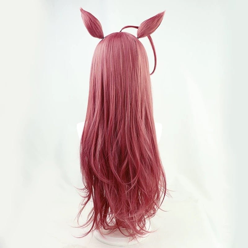 L - email Wig Umamusume: Pretty Derby Mihono Bourbon Pink Long Halloween Cosplay Wig - lemailwigs