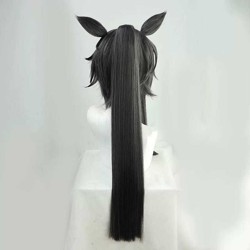 L - email Wig Umamusume: Pretty Derby Narita Brian Grey Long Ears And Tail Halloween Cosplay Wig - lemailwigs