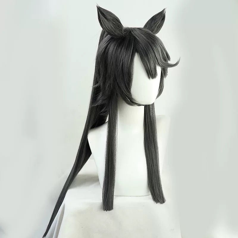 L - email Wig Umamusume: Pretty Derby Narita Brian Grey Long Ears And Tail Halloween Cosplay Wig - lemailwigs