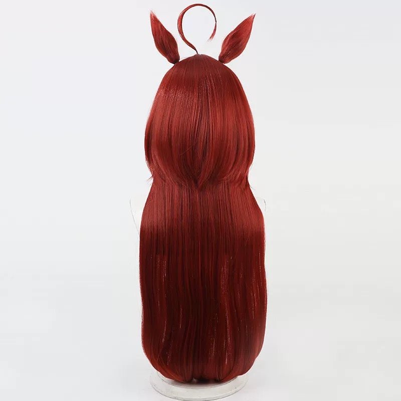 L - email Wig Umamusume: Pretty Derby Red Desire Ears And Tail Cosplay Wig - lemailwigs