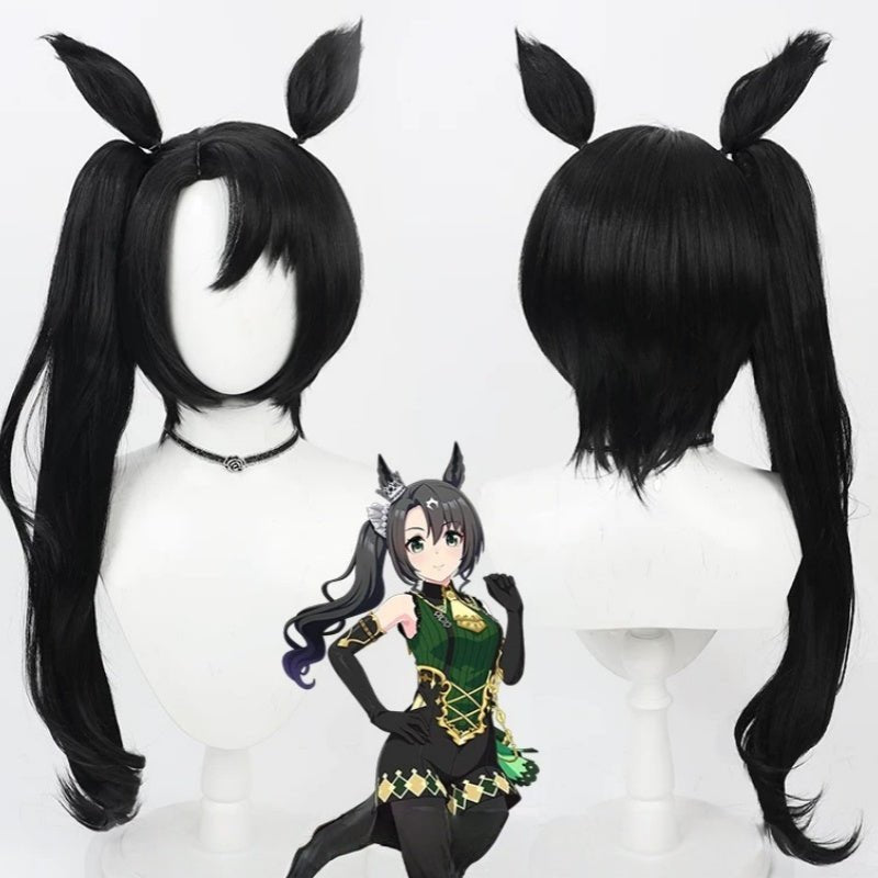 L - email Wig Umamusume: Pretty Derby Satono Crown Black Ears And Tail Cosplay Wig - lemailwigs