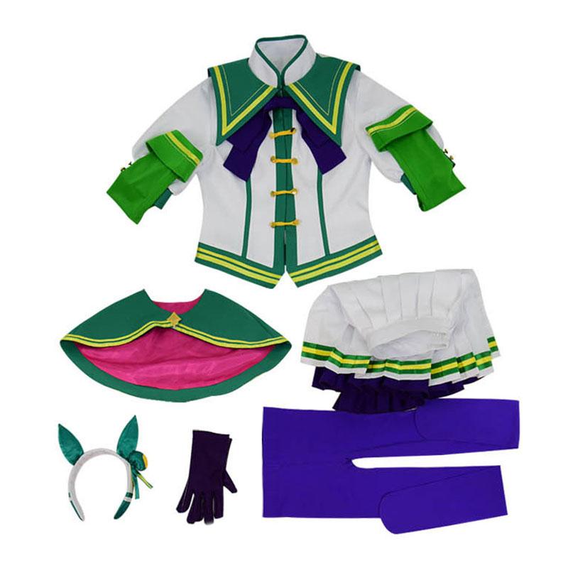 L-email Wig Umamusume: Pretty Derby Silence Suzuka Uniform Cosplay Costume And Wig Full Set - lemailwigs
