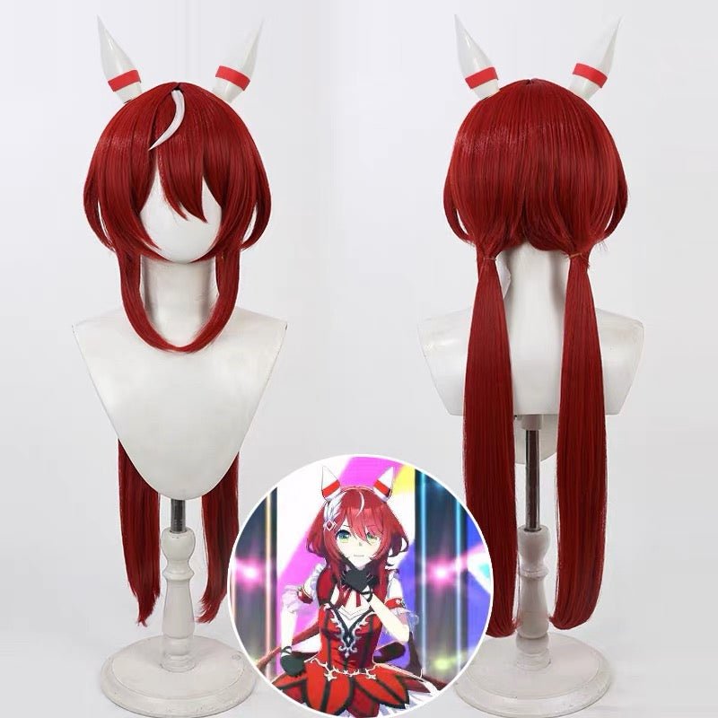 L - email Wig Umamusume: Pretty Derby Win Variation Red 80cm Halloween Cosplay Wig - lemailwigs