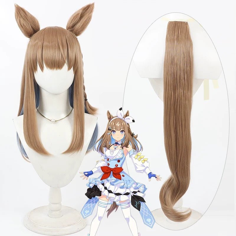 L - email Wig Umamusume:Pretty Derby Almond Eye Brown 35cm Cosplay Wig - lemailwigs