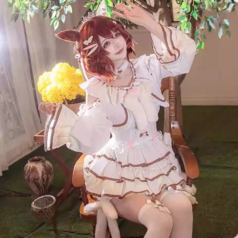 L - email Wig Umamusume:Pretty Derby Aston Machan Dress Lolita Cosplay Costume - lemailwigs