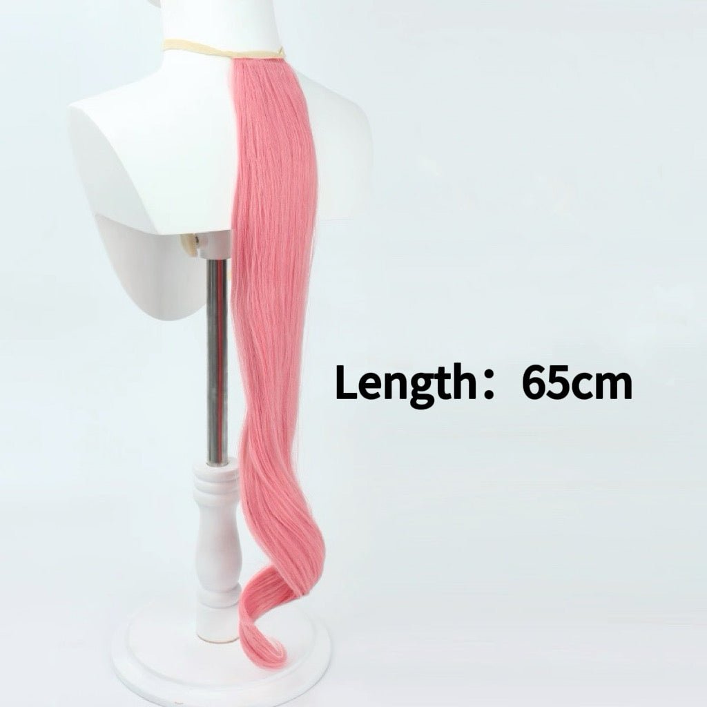 L - email Wig Umamusume:Pretty Derby Haru Urara Pink Cosplay Wig And Tail - lemailwigs