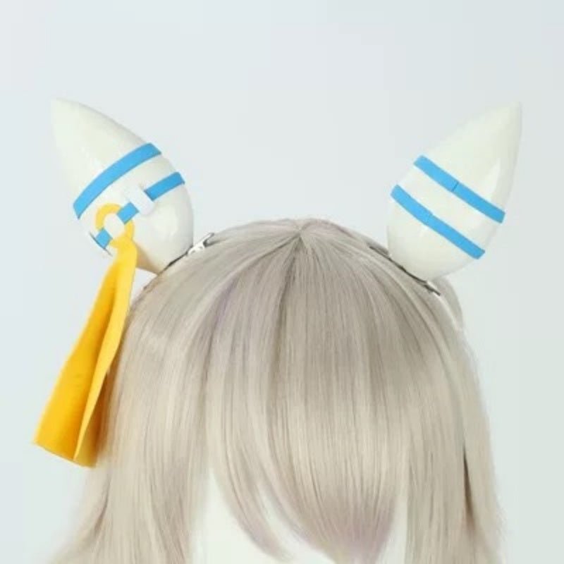 L - email Wig Umamusume:Pretty Derby Hishi Miracle Grey Cosplay Wig Ears And Tail - lemailwigs