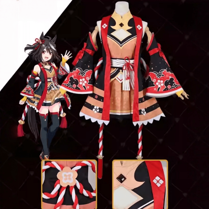 L - email Wig Umamusume:Pretty Derby Kitasan Black Cosplay Costume - lemailwigs