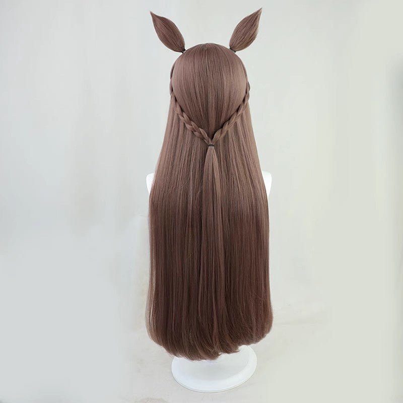 L - email Wig Umamusume:Pretty Derby Satono Diamond Brown Cosplay Wig And Tail - lemailwigs
