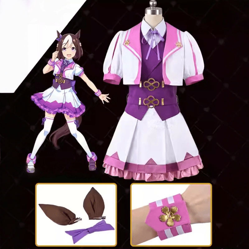 L - email Wig Umamusume:Pretty Derby Special Week Cosplay Costume - lemailwigs