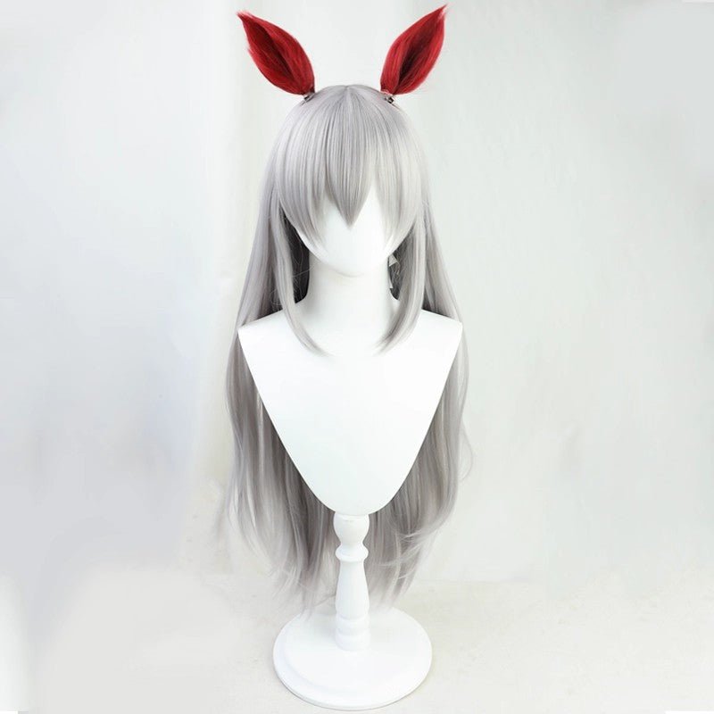 L - email Wig Umamusume:Pretty Derby Tamamo Cross Silver Cosplay Wig - lemailwigs