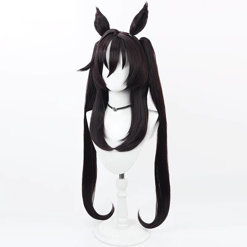 L - email Wig Umamusume:Pretty Derby Vivlos Dark Brown 90cm Cosplay Wig - lemailwigs