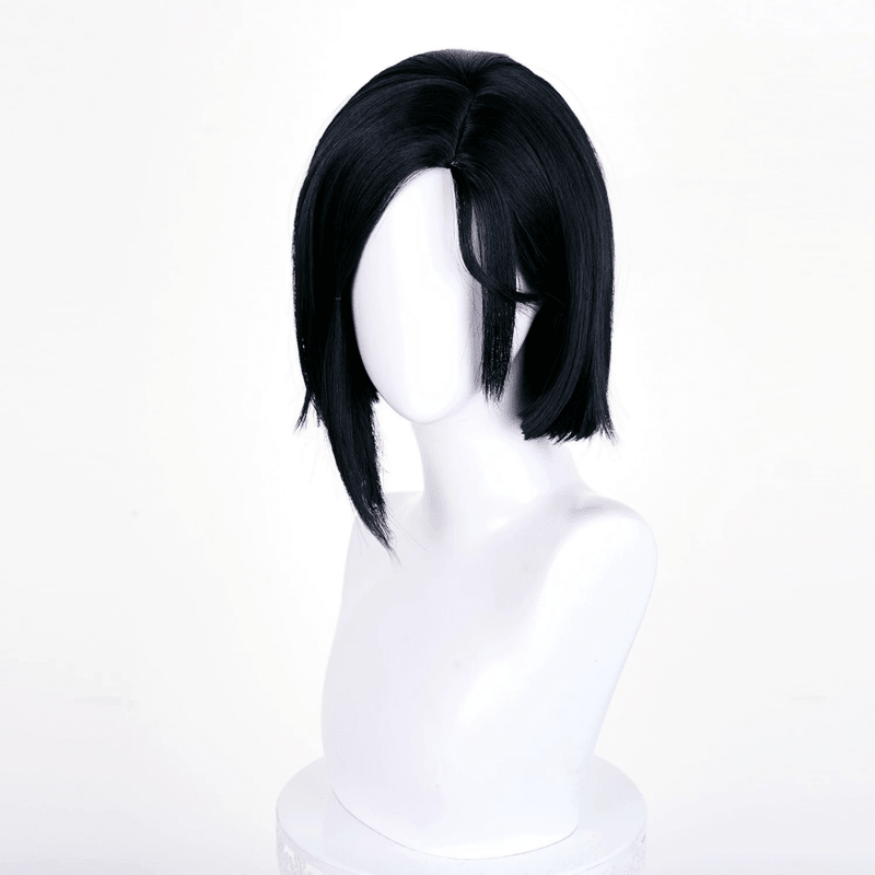 L - email Wig Valorant Viper Black Short Cosplay Wig - lemailwigs