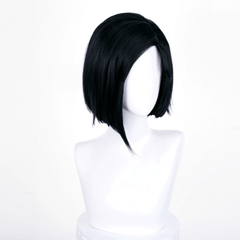 L - email Wig Valorant Viper Black Short Cosplay Wig - lemailwigs