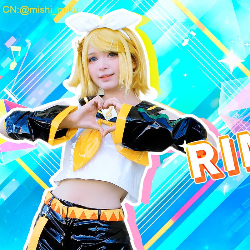 L - email Wig Vocaloid Kagamine Rin Cosplay Costume And Wig Kit - lemailwigs