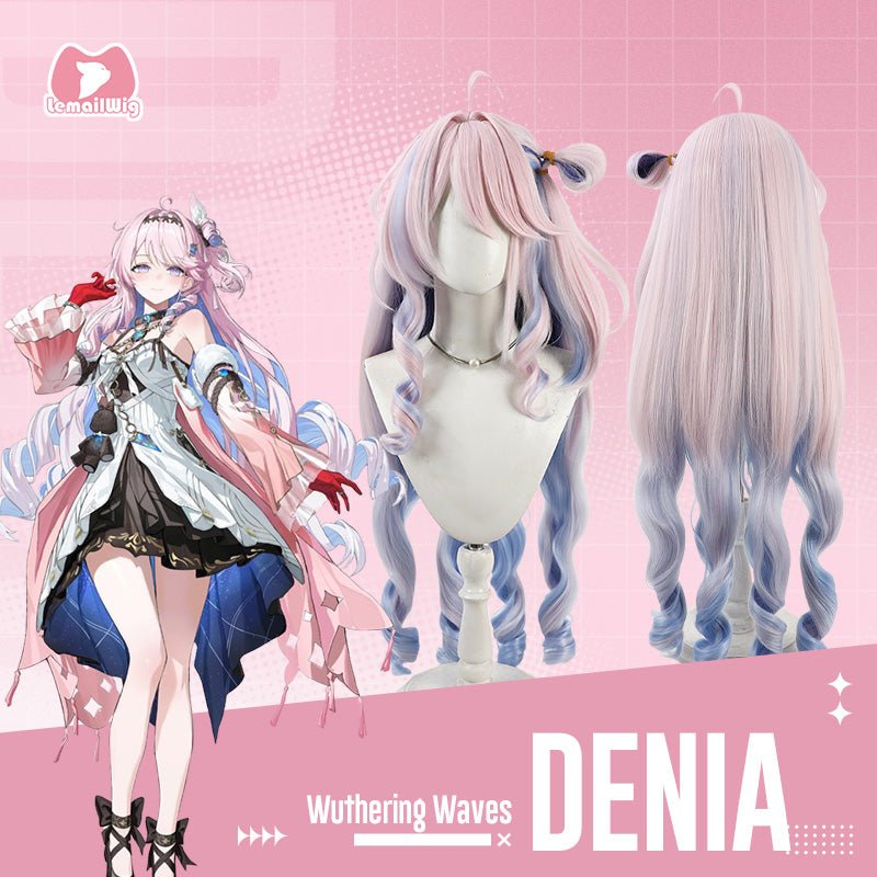 L - email Wig Wuthering Waves Denia 80cm Mixed Color Cosplay Wig - lemailwigs