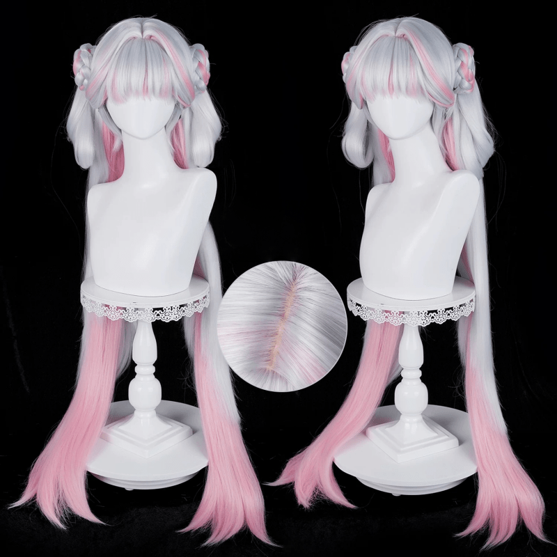 L - email Wig Wuthering Waves Jinhsi Peach Blossom Mixed Colors Long Cosplay Wig - lemailwigs