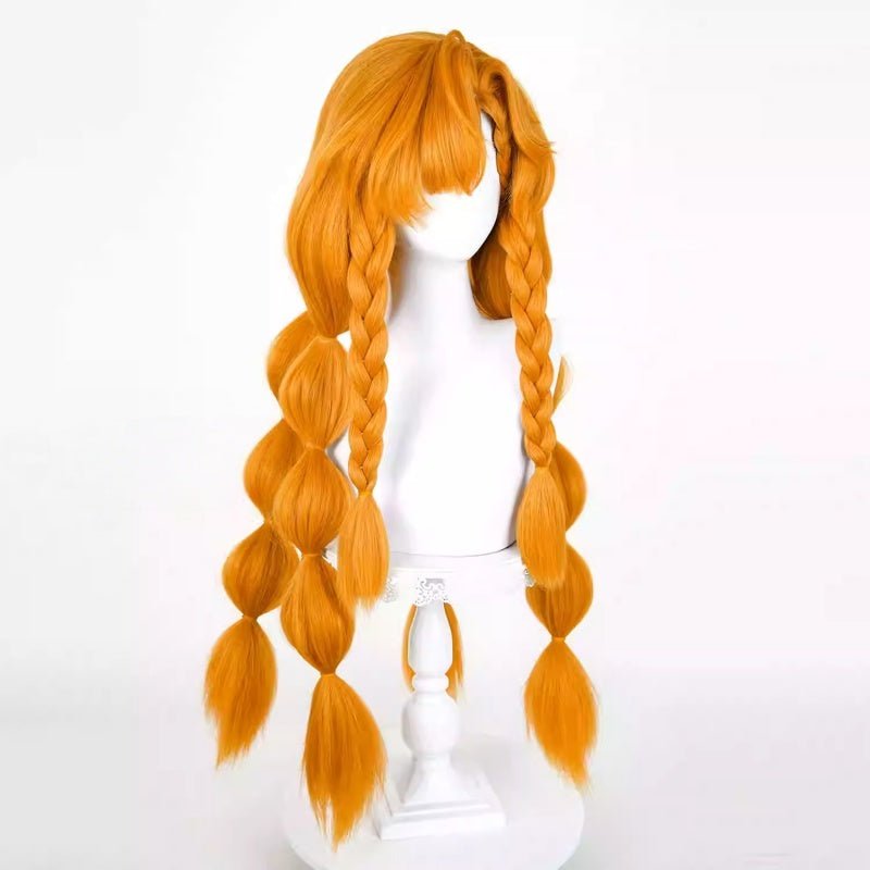 L - email Wig Wuthering Waves Sigrika Orange Long Cosplay Wig - lemailwigs