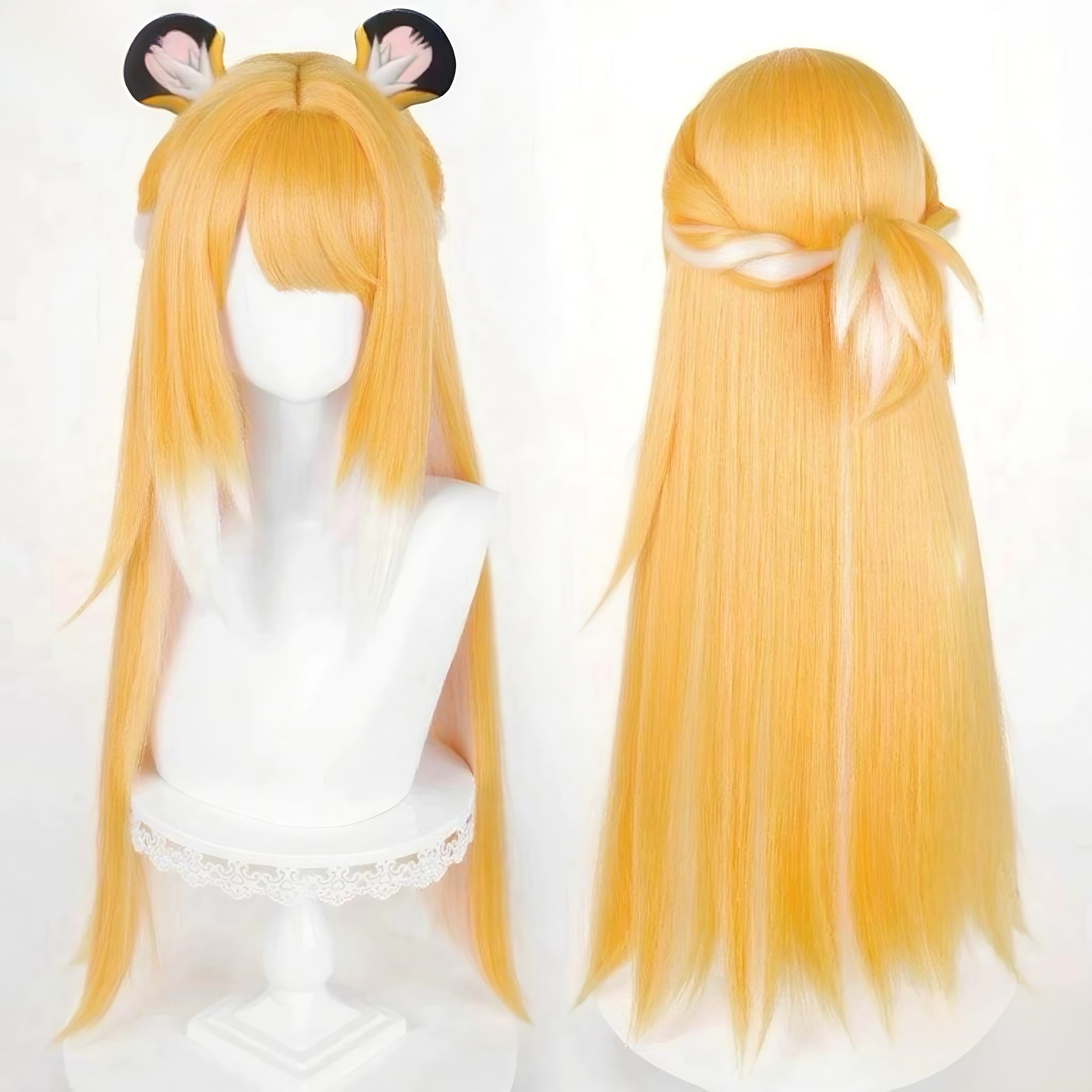 L - email Wig Zenless Zone Zero Ju Fufu Orange Cosplay Wig - lemailwigs