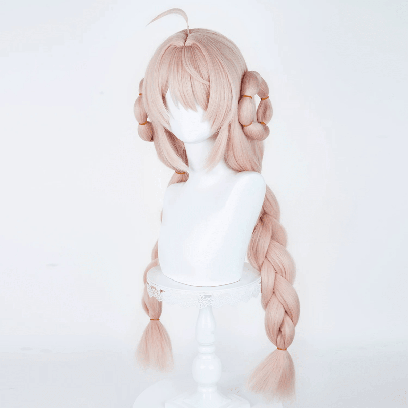 L - email Wig Zenless Zone Zero Zhao Pink 85cm Double Braids Cosplay Wig - lemailwigs