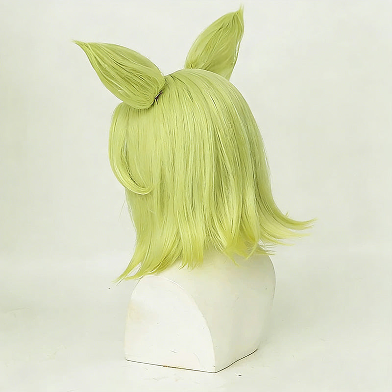 L-email Wig LOL Zeri The Spark Of Zaun 40cm Green Cosplay Wig