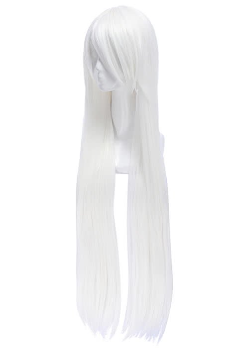 【Last Batch】L - email Wig 100cm Long White Anime Inuyasha Straight Cosplay Wig - lemailwigs
