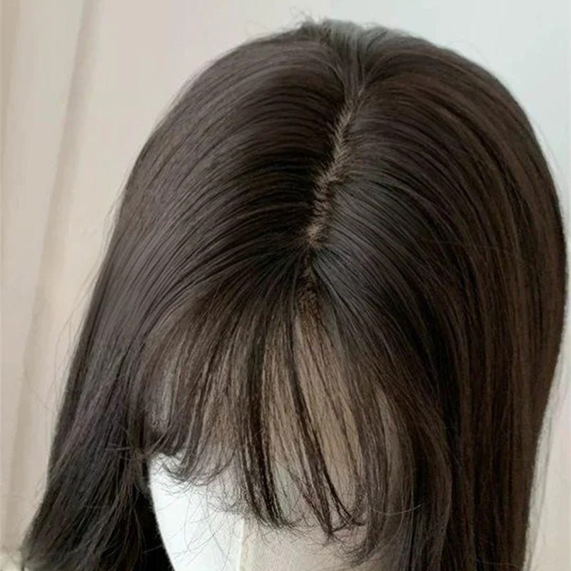Lemailwig Black Long Straight Air Bangs Front Lace 65cm Wig - lemailwigs