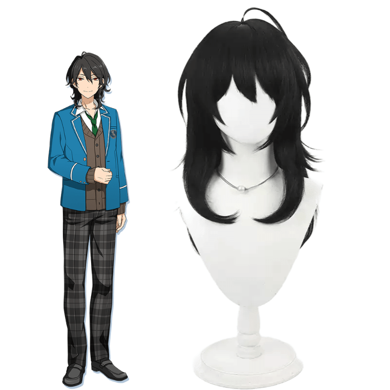 Lemailwig Ensemble Stars Sakuma Rei Black Cosplay Wig - lemailwigs