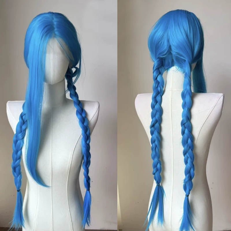 Lemailwig LOL Jinx 100cm Long Blue Color Straight Lace Wig - lemailwigs