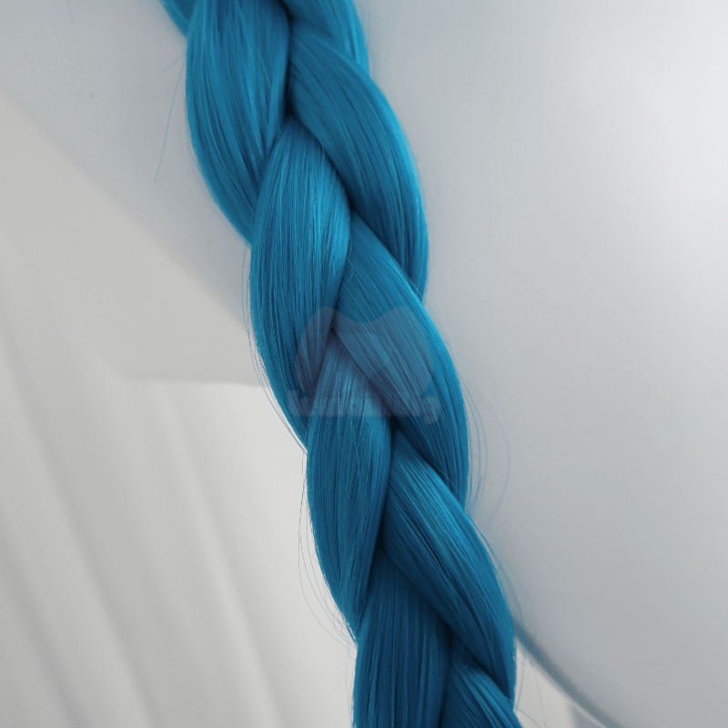Lemailwig LOL Jinx 130cm Long Blue Color Straight Cosplay Wig And Costume Kit - lemailwigs