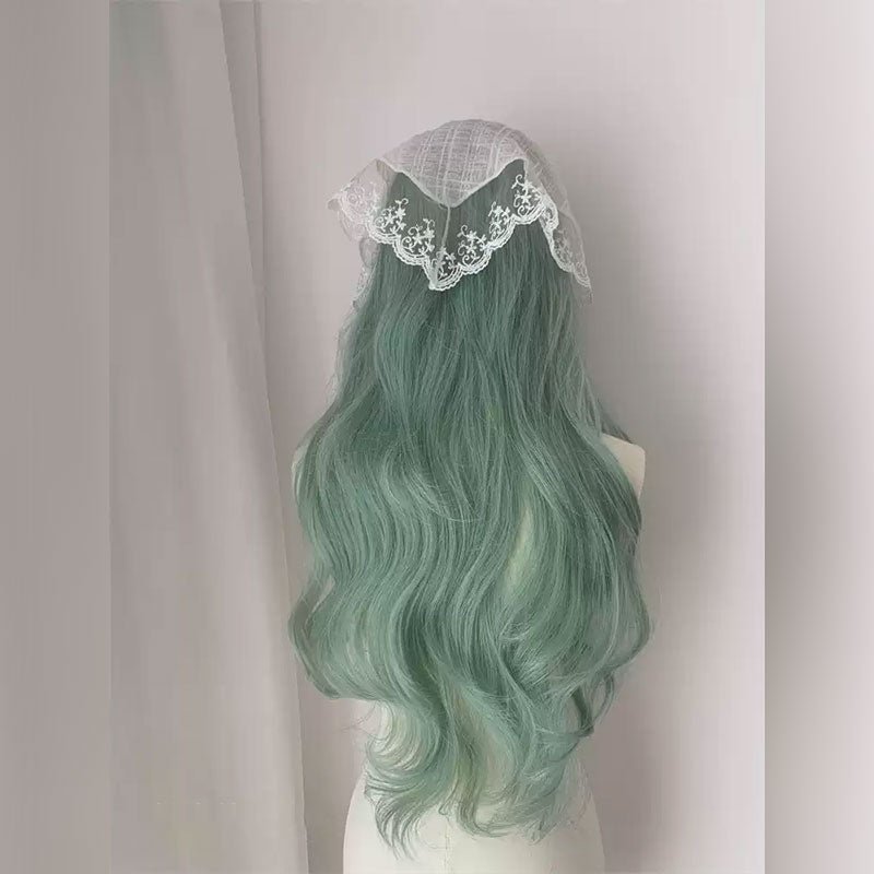 Lemailwig Mint Green Curly Front Lace Wig - lemailwigs