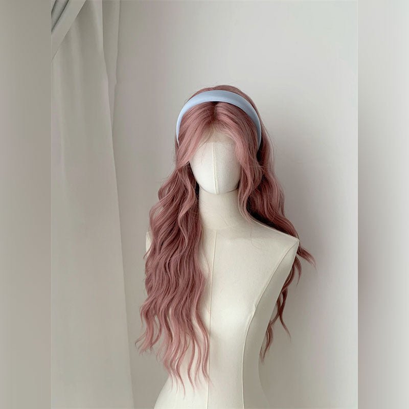 Lemailwig Misty Pink Curly Front Lace Wig - lemailwigs