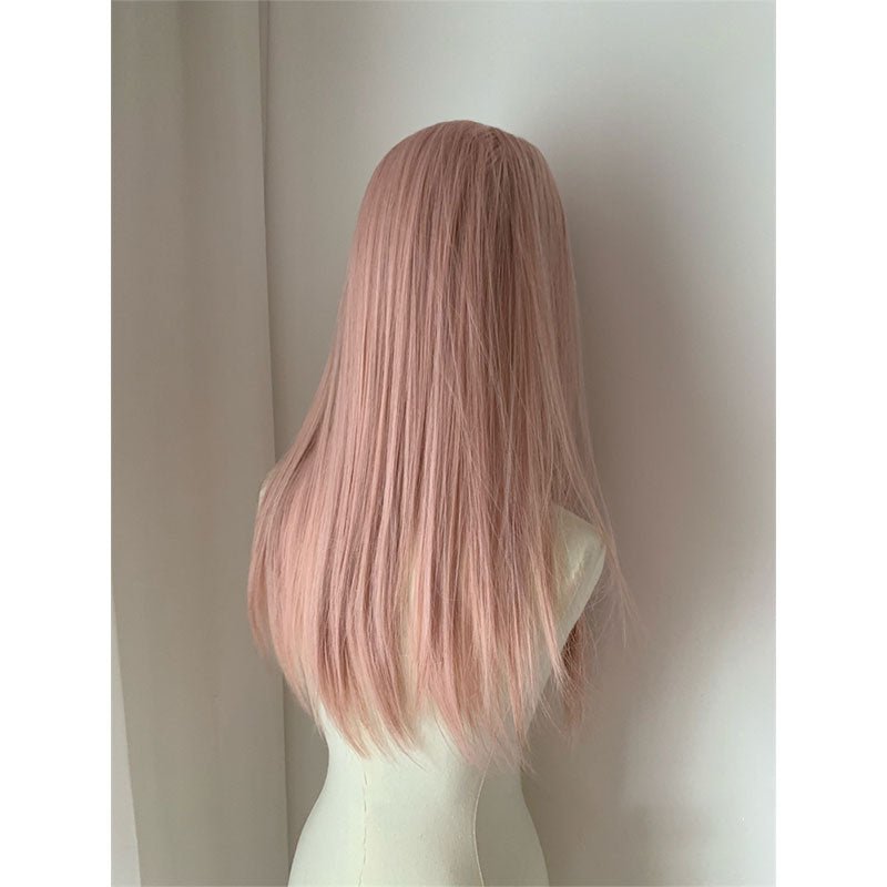 Lemailwig Pink Long Straight Front Lace Wig - lemailwigs