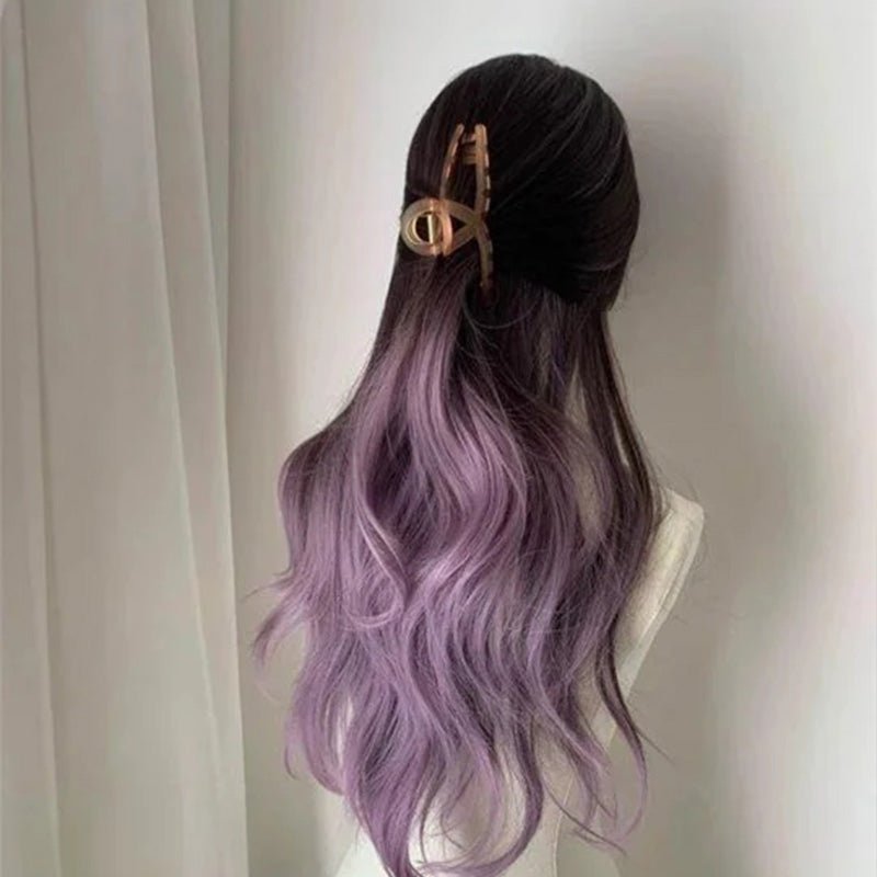 Lemailwig Purple Ombre Curly Long Lace Front 65cm Wig - lemailwigs